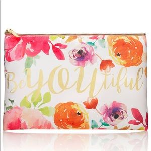 Macy's Cosmetic Bag Pouch Floral "BEYOUTIFUL"